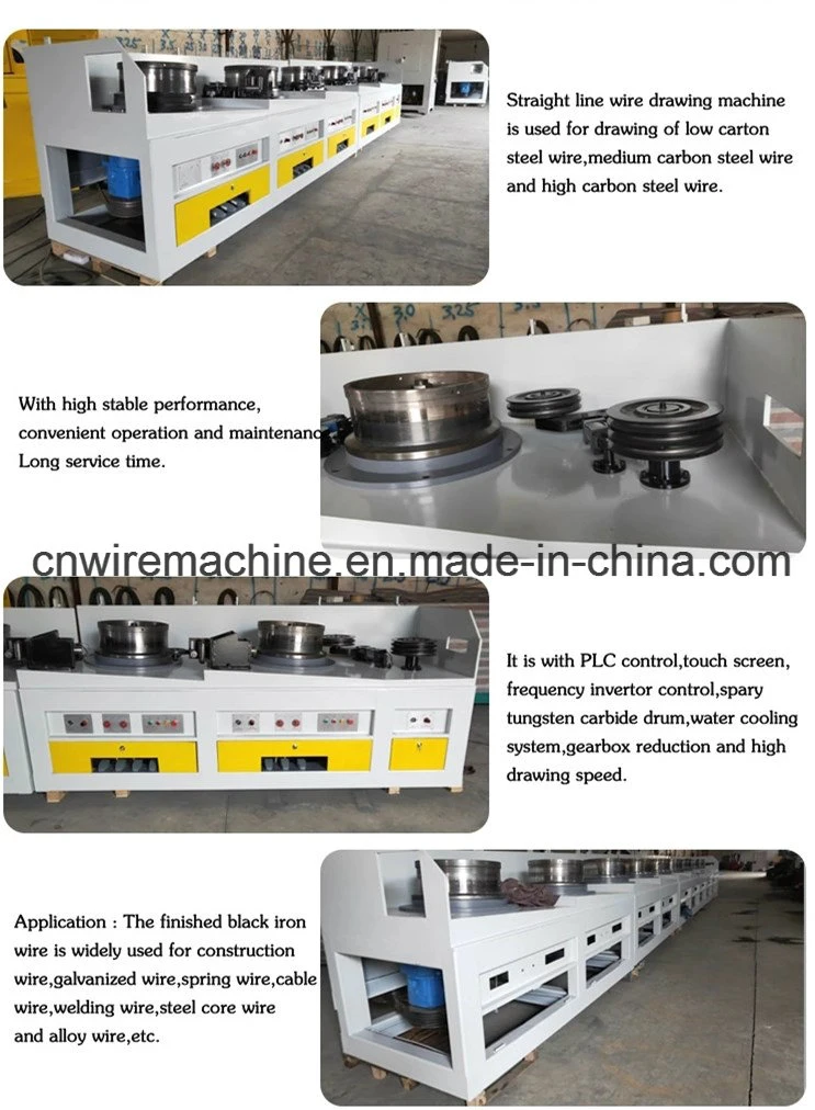 High Speed Automatic Continues Dry Type Steel Wire Straight Line Metal Wire Drawing Machine